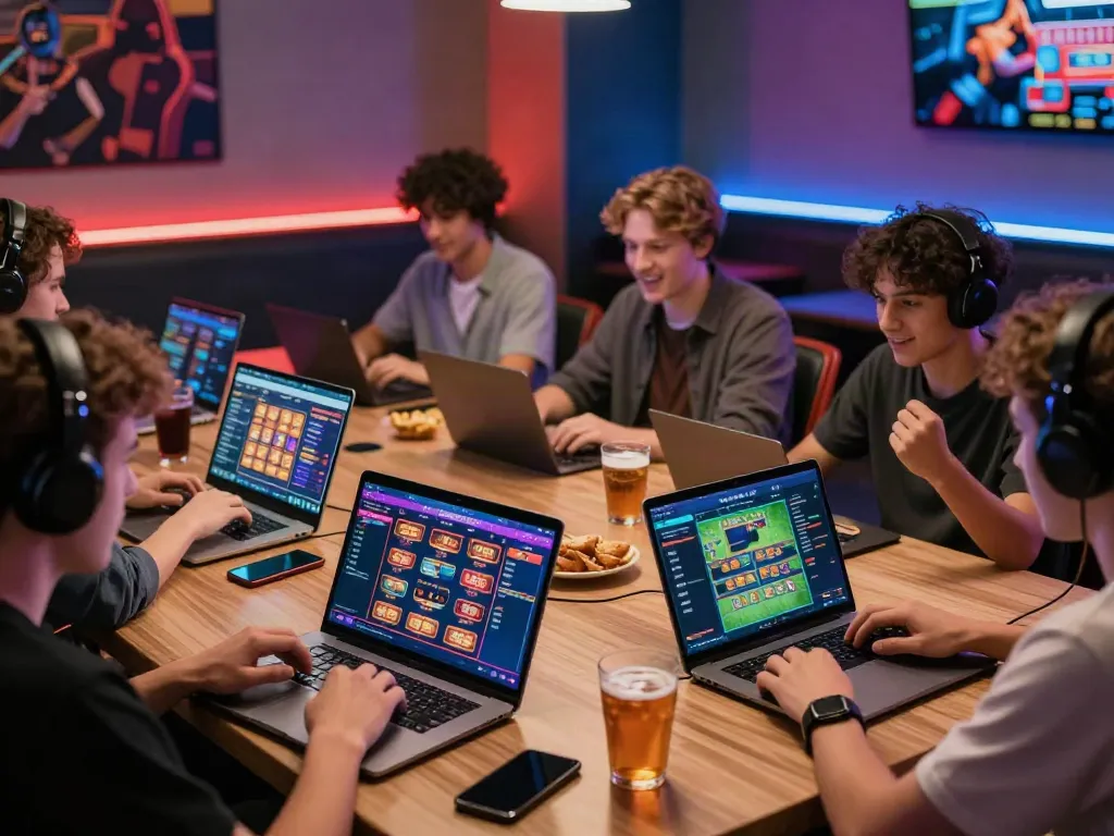 Exciting Uk88 gaming scene with diverse players engaged in online betting.